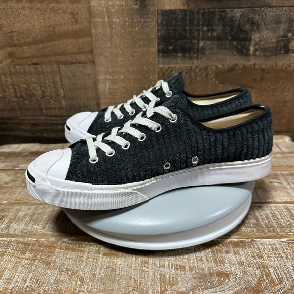 Converse Jack Purcell Low Corduroy Sneakers Men’s 6.5 Women’s 8 Black White - Picture 6 of 8